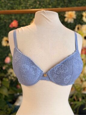Juicy Couture Dusty Lavender Lace Plunge Bra